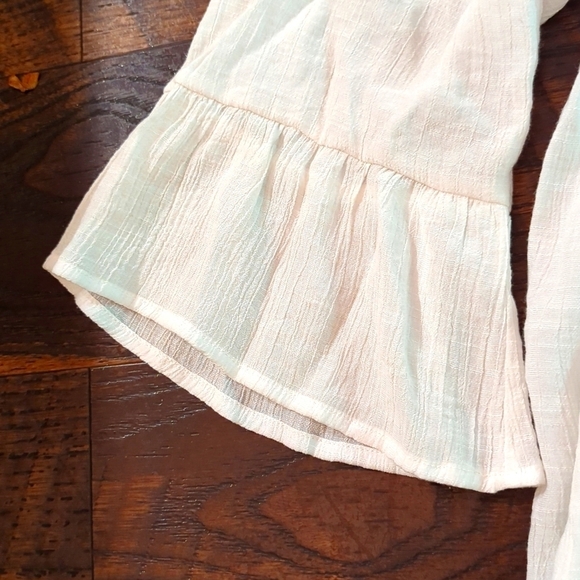 Zac & Rachel Beaded Blouse White Bell Sleeve Scoop Neck Top Size L-Good conditio - Picture 4 of 6